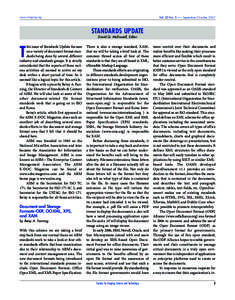 www.imaging.org  Vol. 22 No. 5 ––– September/October 2007 STANDARDS UPDATE David Q. McDowell, Editor