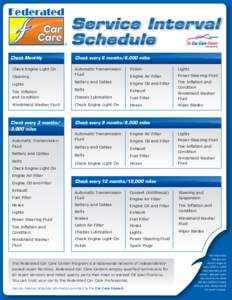 Federated Car Care Interval Schedule