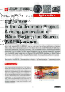 Application Note  Cobra ExB in the Andromede Project: A rising generation of NAno Particle Ion Source