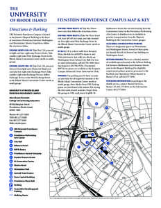 FEINSTEIN PROVIDENCE CAMPUS MAP & KEY  Directions & Parking DRIVING FROM ROUTE 10 Take the Down-
