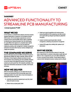 Information technology management / Product lifecycle management / Electrical engineering / Electronic engineering / Printed circuit board / Enterprise resource planning / Polychlorinated biphenyl / Computer-integrated manufacturing / Electronics manufacturing services / Technology / Business / Electronics manufacturing