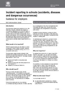 Incident reporting in schools (accidents, diseases and dangerous occurrences)  EDIS1