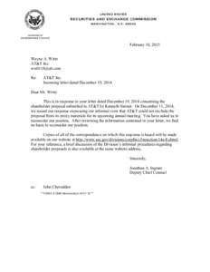 AT&T Inc.; Rule 14a-8 no-action letter