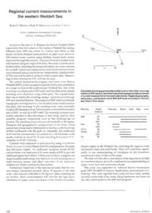 Regional current measurements in the western Weddell Sea ROBIN D. MUENCH, MARK D. MOREHEAD, AND JOHN T. GUNN Science Applications International Corporation Bellevue, Washington