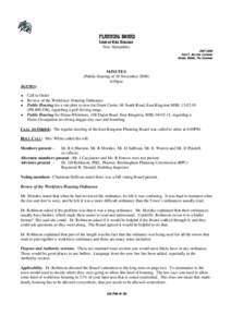 PLANNING BOARD TOWN OF EAST KINGSTON New Hampshire[removed]David F. Sullivan, Chairman Edward Warren, Vice Chairman