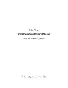 On the ÕWing...  Swept Wings and Effective Dihedral