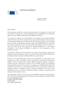 EUROPEAN COMMISSION  Brussels, [removed]C[removed]final  Dear President,