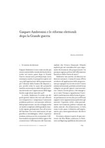 Gaspare Ambrosini e le riforme elettorali dopo la Grande guerra nicola antonetti  1. Un sistema da riformare