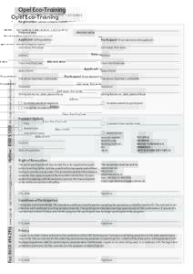Opel Eco-Training Dates: [removed]I[removed]I[removed]Registration (please complete in print)