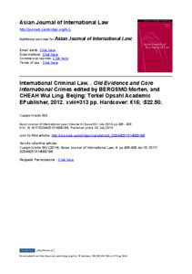 Asian Journal of International Law http://journals.cambridge.org/AJL Additional services for Asian Journal of International Law: