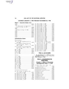 14  LSA—LIST OF CFR SECTIONS AFFECTED CHANGES JANUARY 2, 1998 THROUGH NOVEMBER 30, 1998  TITLE 3