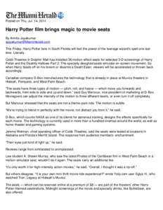 Harry Potter film brings magic to movie seats | MiamiHerald.com