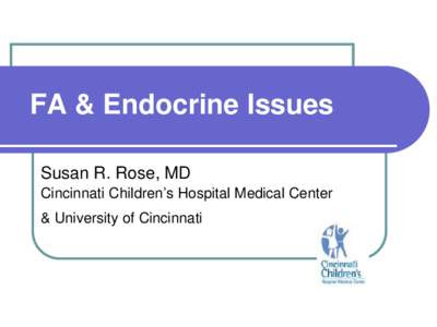 Endocrine Disorders in Fanconi Anemia