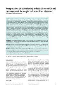 Perspectives on stimulating industrial research and development for neglected infectious diseases David Webber 1 & Michael Kremer 2