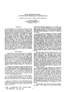 Design Rationale for Psyche, a General·Purpose Multiprocessor Operating System Michael L. Scott, Thomas J. LeBlanc, and Brian D. Marsh University of Rochester Department DC Computer Science Rochester, NY 14627