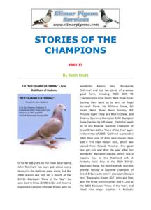 STORIES OF THE CHAMPIONS PART 15 By Keith Mott CH. ‘ROCQUAINE CATHRINA” – John