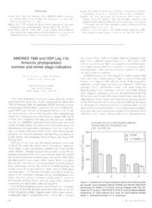 References Ainley, D.C., and C.W. SullivanAMERIEZ 1988: A summary of a winter cruise of the Weddell and Scotia Seas on Polar Duke. Antarctic Journal of the U.S., Jeffrey, S.WProfiles of photosynthe