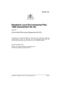 2003 No 440  New South Wales Randwick Local Environmental Plan[removed]Amendment No 32)