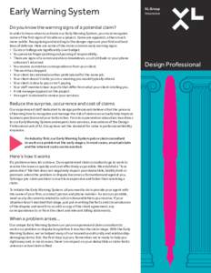 Early Warning System  XL Group Insurance Reinsurance