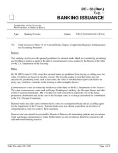 BC[removed]Rev.) Sup. 1 O  BANKING ISSUANCE
