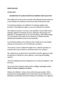 Media Release: Celebration to Launch Mataatua Whanau Ora Collective