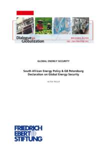 South African energy policy & G8 Petersburg declaration on global energy security