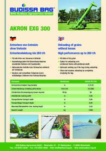 AKRON EXG 300 Entnahme von Getreide ohne Verluste Unloading of grains without losses