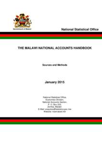 Government of Malawi  National Statistical Office THE MALAWI NATIONAL ACCOUNTS HANDBOOK