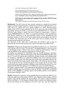 Biology / Molecular biology / Chemistry / Laboratory techniques / Polymerase chain reaction / Biochemistry / Genetics / Biotechnology / Relaxin-3 / Restriction fragment length polymorphism / Genotyping / Real-time polymerase chain reaction