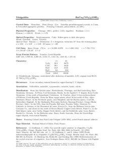 Matter / Carnotite / Crystallography / Vanadate minerals / Chemistry