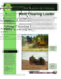UNITED STATES DEPARTMENT OF DEFENSE  HUMANITARIAN DEMINING R&D PROGRAM Mine Clearing Loader Armored,