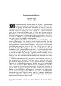Immolations in Japan François Macé (Inalco, CEJ) W