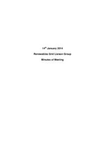 14th January 2014 Renewables Grid Liaison Group Minutes of Meeting Utility Regulator NIRIG