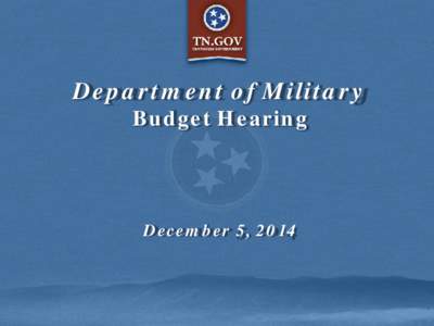 Department of Military Budget Hearing December 5, 2014  Customer-Focused Government Goals