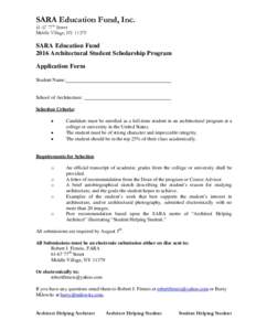 Microsoft Word - SARA Ed Fund Student Scholarship 2016 application form