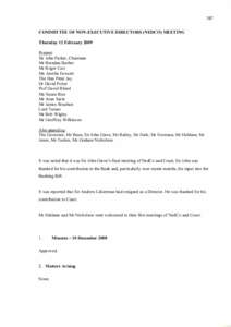 387 COMMITTEE OF NON-EXECUTIVE D IRECTORS (NEDCO) MEETING Thursday 12 February 2009 Present: Sir John Parker, Chairman