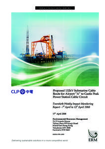 IMPACT MONITORING REPORT  Proposed 132kV Submarine Cable Route for Airport ”A” to Castle Peak Power Station Cable Circuit Twentieth Weekly Impact Monitoring