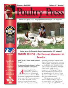 Summer - FallVolume 17, Number 2 Poultry Press Promoting the ­compassionate and