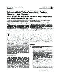Journal of Athletic Training 2010;45(4):411–428 g by the National Athletic Trainers’ Association, Inc www.nata.org/jat  position statement