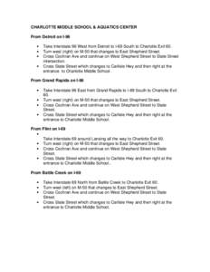 Microsoft Word - CHARLOTTE Middle SCHOOL directions.doc