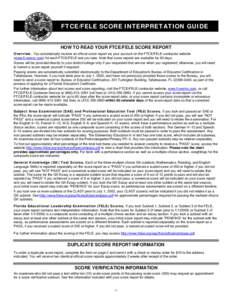 FTCE/FELE Score Interpretation Guide