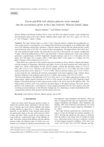 Bulletin of the Geological Survey of Japan, vol), p, 2013  Article Zircon and REE-rich alkaline plutonic rocks intruded into the accretionary prism at the Cape Ashizuri, Shikoku Island, Japan