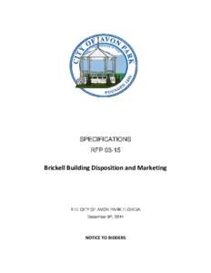 SPECIFICATIONS RFP[removed]Brickell Building Disposition and Marketing  THE CITY OF AVON PARK FLORIDA