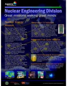 Great missions seeking great minds - Nuclear Engineering Division