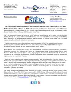 El Paso County News Release  Commissioners 200 S. Cascade Avenue Colorado Springs, CO 80903