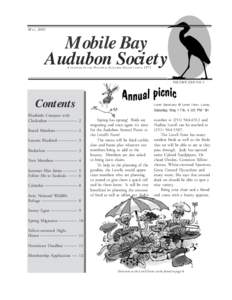 M AY , 2003  Mobile Bay Audubon Society A CHAPTER OF THE N ATIONAL A UDUBON S OCIET Y SINCE 1971