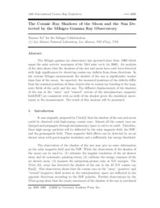 28th International Cosmic Ray ConferenceThe Cosmic Ray Shadows of the Moon and the Sun Detected by the Milagro Gamma Ray Observatory Xianwu Xu1 for the Milagro Collaboration