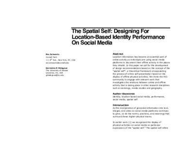 The Spatial Self: Designing For Location-Based Identity Performance On Social Media Raz Schwartz  Abstract