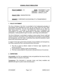 Microsoft Word - I[removed]CORPORATE  ACCOUNTABILITY & TRANSPARENCY.doc