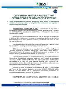273  DIAN BUENAVENTURA FACILICITARÁ OPERACIONES DE COMERCIO EXTERIOR 